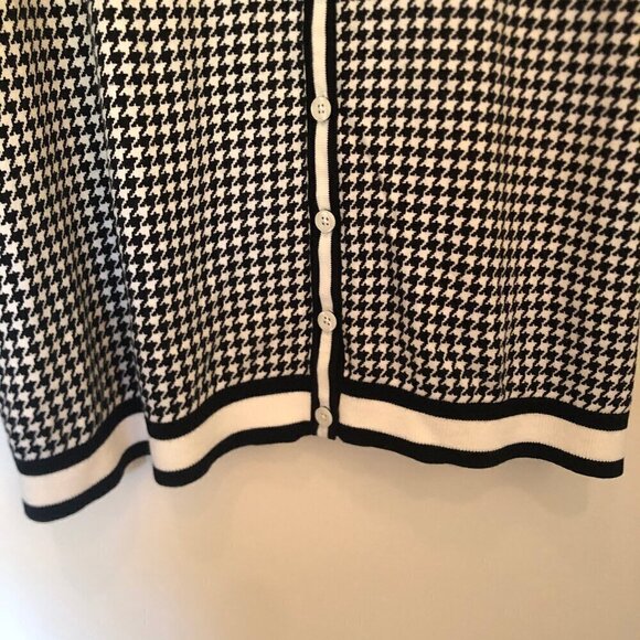 Talbots black/white houndstooth-print cardigan sz 3XP - Picture 6 of 8
